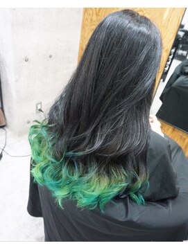 ヘアテリア リュウ 大塚(hair teria ryu) グラデーションカラー/グリーン/ロングレイヤー