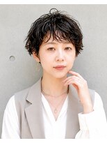 ウィールール 栄町店(WE RULE) くせ毛風ウェーブショート×ダークブラウン