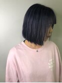 <sungooseTOKYO>丸みショートブルーブラックボブ