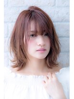 エルデ ナインズ ヘアー スタンド 川口店(elde 9's HAIR STAND)&nbsp;イメチェンフォギーベージュ耳かけ毛先パーマ厚めバング