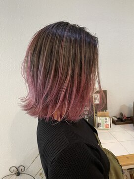ヘアアンドスペース ベロン(hair&space velon) グラデーションシアーピンク