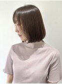 【FOLK】赤みなし透明感グレージュ☆似合わせ内巻きボブ♪