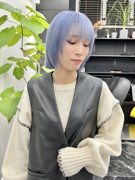 チュダック(ChuDuck) 韓国風《ペールブルー》ハイトーン/ケアブリーチ/ダブルカラー