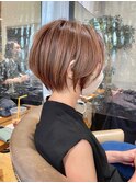 30代、40代/丸みくびれショートボブ×白髪染めハイライト/大宮