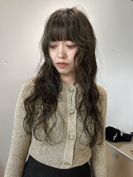 ロールアップスリーブス(ROLL UP SLEEVES) long perm / olive gray