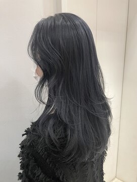 レターバイノベル(letter by novel) オリーブベージュハイライトレイヤーカットカーキグレージュ