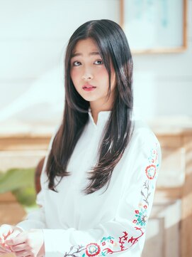 カバーヘア ブリス 川口(COVER HAIR bliss) 暗髪オリーブグレージュ艶感ストレートロングレイヤーtk3川口