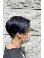 ビスイル 秋葉原店(Vis ill)&nbsp;インナーカラー艶髪ネイビーグレーアッシュブラック大人美人