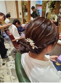 シニヨン×持ち込みアクセサリー