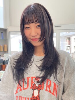 ブランコトレス 鏡島(BLANCO tres)の写真/顔周りのレイヤーカットで、結んでも下ろしてもかわいい!!トレンド感のある今どきスタイルに♪