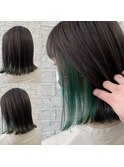 ブリーチ　ダブルカラー　インナーグリーンカラー　池袋　練馬