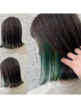 アジールヘア 池袋東口店(agir hair) ブリーチ　ダブルカラー　インナーグリーンカラー　池袋　練馬
