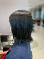 アース 南福島店(HAIR&MAKE EARTH)&nbsp;切りっぱなしボブ×ブルー