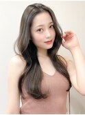 黒髪 クラゲヘアー オリーブグレー 小顔 ココアベージュ