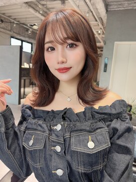 美髪レイヤーカット/顔まわりレイヤー/くびれミディアムレイヤー