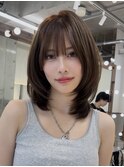 縮毛矯正/ダークパープル/ミルクブラウン/ダウンバング