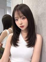 シー バイ ロンド 新宿(Sea by Lond)&nbsp;ワンホンレイヤ ー×ダークブルー[デジタルパーマ/ボブ/韓国]