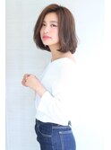 ことりベージュ毛先パーマ大人かわいい小顔フレンチボブ大人ボブ