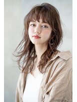 ケアリー 武蔵小杉(Carelly)&nbsp;大人かわいい前髪セシルカットココアブラウンフリンジウェーブ