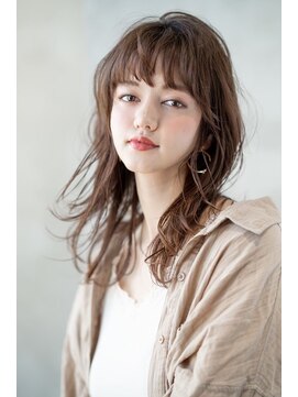 ケアリー 武蔵小杉(Carelly) 大人かわいい前髪セシルカットココアブラウンフリンジウェーブ