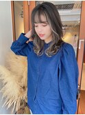 フェザーバング韓国風インナーカラーグレージュ