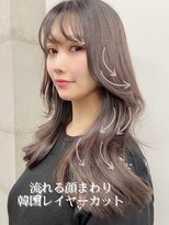 フォンズ(FONS) 小顔に見せる韓国ヘア 流れる顔まわり シアーベージュ　韓国前髪
