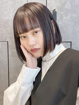 アルバム 銀座(ALBUM GINZA) ストレートボブ_外ハネボブセクションカラー_38596