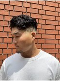 メンズかき上げニュアンスマッシュサイドパート韓国マッシュ