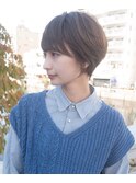 大人可愛いひし形ショート20代30代ショートボブ丸みショート