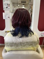 ヘアースペース ギブ 大正店(HAIR SPACE Give) blue×pink