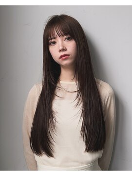 アフロート ギンザ(AFLOAT GINZA) 大人可愛いぱっつん前髪 フェイスレイヤー×ナチュラルブラウン