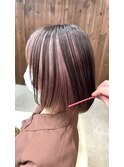 【Velis】ピンクベージュのアンブレラカラーインナーカラー