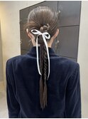 20代成人式卒業式向け♪ナチュラルカラー編み込みアレンジヘア