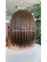 アッシュ アーティスティック スタジオ オブ ヘア(Ash artistic studio of hair)&nbsp;カーキ×ボブ