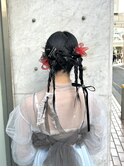 ウルフでも可愛く*個性派カチモリアレンジ/リボン