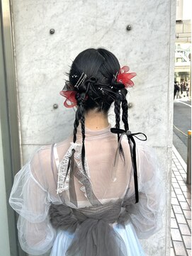 ミラ(Mila) ウルフでも可愛く*個性派カチモリアレンジ/リボン