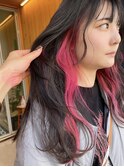 【oasisマミ】10代20代ピンクインナーカラー/ケアブリーチ