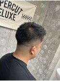 スパイキーショートブルーブラックフェザーパーマサーフカールR