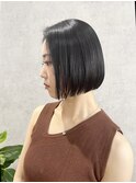 美髪矯正で作る切りっぱなしボブ 乾かすだけ 髪質改善 表参道