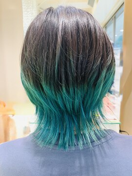 アズールサン 草加西口店(azule-sun) グラデーション,エメラルドグリーン,ブルー,ウルフ【草加】