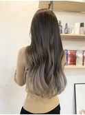 バレイヤージュロング_グレージュカラーボブウルフ_Y71
