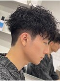 スペインカール/スパイラルパーマ/波巻きパーマ/フェード/メンズ