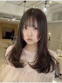 顔まわりカット/レイヤーカット/ショコラブラウン/外苑前