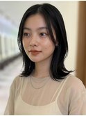 くびれミディアムボブ20代30代40代◎前髪なし黒髪くびれ高崎