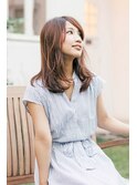 ナチュラルセミロングスタイル＠30代40代50代60代