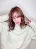 ミディアム外ハネパーマ