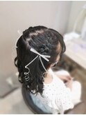 編み込みハーフツイン