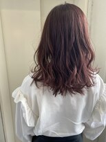 ヘアーデザイン リボン(hair design Ribon) ピンクベージュ×セミロング