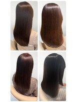 美容室フルール&nbsp;髪質改善トリートメント★ハイライトミルクティベージュ白髪染め