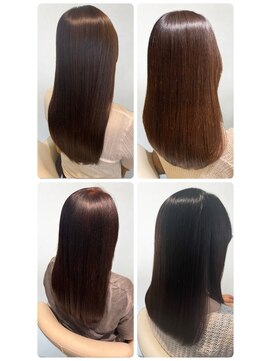 美容室フルール 髪質改善トリートメント★ハイライトミルクティベージュ白髪染め